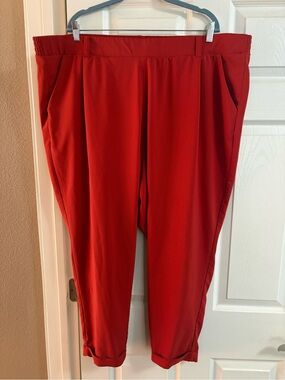 Torrid trouser pants cropped ankle red pockets ankle office workwear career 4X